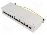 RJ45; patch panel; Cat: 6a; grey; surface-mounted; IDC LOGILINK