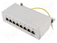 RJ45; patch panel; Cat: 6; grey; IDC; Number of ports: 8 LOGILINK