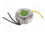 Transformer: toroidal; 60VA; 230VAC; 12V; 5A; Leads: cables; Ø: 80mm 