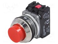 Switch: push-button; 30mm; Stabl.pos: 1; NC + NO; red; IP56; NEF30 PROMET