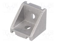 Angle bracket; for profiles; Width of the groove: 6mm; W: 28mm ELESA+GANTER