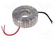 Transformer: toroidal; 300VA; 230VAC; 24V; 12.5A; Leads: cables INDEL