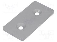 Flat bar; for profiles; W: 45mm; L: 90mm; steel; Size: 45mm; silver ELESA+GANTER