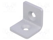 Angle bracket; for profiles; W: 40mm; H: 40mm; L: 40mm; steel; silver ELESA+GANTER