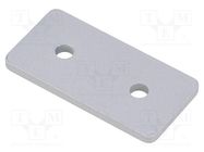 Flat bar; for profiles; W: 30mm; L: 60mm; steel; Size: 30mm; silver ELESA+GANTER