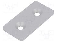 Flat bar; for profiles; W: 30mm; L: 60mm; steel; Size: 30mm; silver ELESA+GANTER