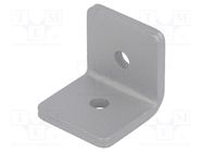 Angle bracket; for profiles; W: 30mm; H: 30mm; L: 30mm; steel; silver ELESA+GANTER