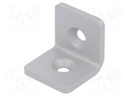 Angle bracket; for profiles; W: 30mm; H: 30mm; L: 30mm; steel; silver ELESA+GANTER