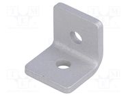 Angle bracket; for profiles; W: 20mm; H: 20mm; L: 20mm; steel; silver ELESA+GANTER