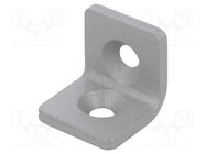 Angle bracket; for profiles; W: 20mm; H: 20mm; L: 20mm; steel; silver ELESA+GANTER