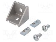 Angle bracket; for profiles; Width of the groove: 8mm; W: 38mm ELESA+GANTER