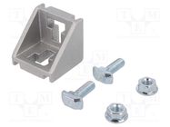 Angle bracket; for profiles; Width of the groove: 10mm; W: 43mm ELESA+GANTER