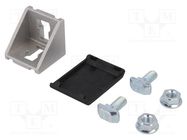 Angle bracket; for profiles; Width of the groove: 10mm; W: 38mm ELESA+GANTER