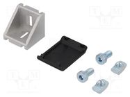 Angle bracket; for profiles; Width of the groove: 8mm; W: 28mm ELESA+GANTER