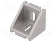 Angle bracket; for profiles; Width of the groove: 8mm; W: 28mm ELESA+GANTER