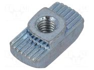 Nut; for profiles; Width of the groove: 8mm; steel; zinc; T-slot ELESA+GANTER