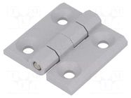 Hinge; Width: 50mm; zinc and aluminium alloy; silver; H: 50mm ELESA+GANTER