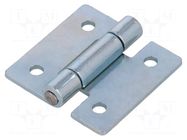 Hinge; Width: 40mm; stainless steel; H: 40mm; Holes pitch: 25/25mm ELESA+GANTER
