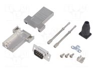 Connector: D-Sub; PIN: 9; plug; male; soldering; for cable; black ENCITECH