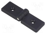 Hinge; Width: 114mm; technopolymer PA; black; H: 36mm; for profiles ELESA+GANTER