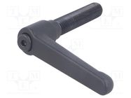 Lever; adjustable; Thread len: 80mm; Lever length: 92mm ELESA+GANTER