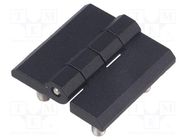 Hinge; Width: 40mm; zinc and aluminium alloy; black; H: 40mm ELESA+GANTER