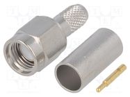 Connector: SMA; plug; male; straight; 50Ω; RG58C/U; for cable; PTFE TELEGÄRTNER