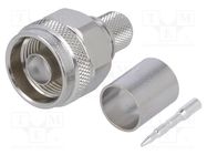 Connector: N; plug; male; straight; 50Ω; RG213; crimped; for cable TELEGÄRTNER