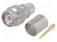Connector: TNC; plug; male; straight; 50Ω; crimped; for cable; PTFE TELEGÄRTNER