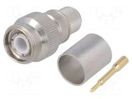 Connector: TNC; plug; male; straight; 50Ω; crimped; for cable; PTFE TELEGÄRTNER
