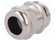 Cable gland; PG16; IP68; brass; Body plating: nickel HUMMEL