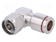 Connector: N; plug; male; CNT; angled 90°; 50Ω; clamp; for cable CommScope