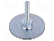 Foot; Base dia: 60mm; M8; steel; Plunger length: 40mm; Plating: zinc ELESA+GANTER