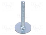 Foot; Base dia: 60mm; M12; steel; Plunger length: 100mm ELESA+GANTER