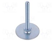 Foot; Base dia: 60mm; M10; steel; Plunger length: 80mm ELESA+GANTER