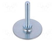 Foot; Base dia: 60mm; M10; steel; Plunger length: 60mm ELESA+GANTER