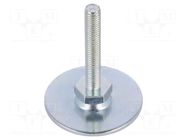 Foot; Base dia: 50mm; M8; steel; Plunger length: 50mm; Plating: zinc ELESA+GANTER