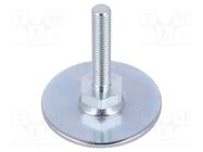 Foot; Base dia: 50mm; M8; steel; Plunger length: 40mm; Plating: zinc ELESA+GANTER