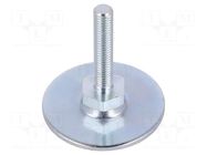 Foot; Base dia: 50mm; M8; steel; Plunger length: 40mm; Plating: zinc ELESA+GANTER