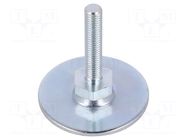 Foot; Base dia: 50mm; M8; steel; Plunger length: 40mm; Plating: zinc ELESA+GANTER
