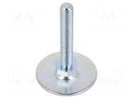 Foot; Base dia: 50mm; M10; steel; Plunger length: 60mm ELESA+GANTER