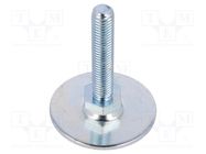 Foot; Base dia: 50mm; M10; steel; Plunger length: 50mm ELESA+GANTER