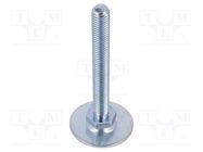 Foot; Base dia: 80mm; M12; steel; Plunger length: 100mm ELESA+GANTER