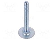 Foot; Base dia: 40mm; M10; steel; Plunger length: 80mm ELESA+GANTER