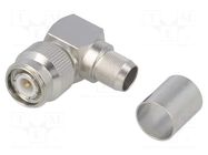 Connector: TNC; plug; male; angled 90°; 50Ω; soldering,crimped TELEGÄRTNER