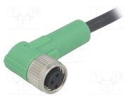 Connection lead; M8; PIN: 3; angled; 10m; plug; 60VAC; 4A; SAC; PUR PHOENIX CONTACT