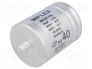 Capacitor: polypropylene; motors, run; 40uF; Uoper: 400VAC; ±5% MIFLEX