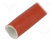 Insulating tube; fiberglass; brick red; -60÷250°C; Øint: 25mm 