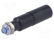 Indicator: LED; prominent; blue; 230VAC; Ø8.2mm; IP67; metal 