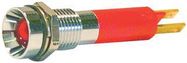 PANEL MOUNT INDICATOR, LED, 8MM, RED, 12V